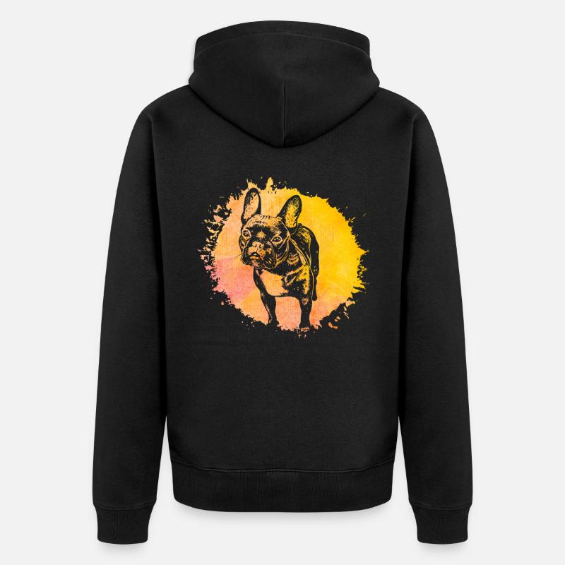 Bouledogue français - Veste à capuche bio Premium Unisexe - noir