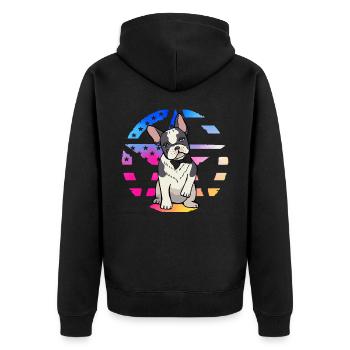 Bouledogue français - Veste à capuche bio Premium Unisexe - noir - Dos - Nico (187cm)