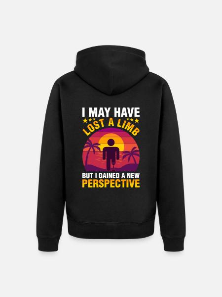 Amputee has lost a limb - Unisex Premium Organic Zip Hoodie - black