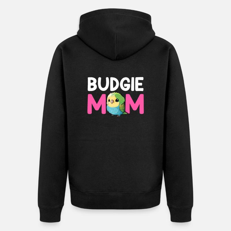 budgerigar parakeet, Budgie - Unisex Premium Bio Zip Hoodie - Schwarz