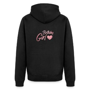 Fête d’anniversaire des filles, rosé - Veste à capuche bio Premium Unisexe - noir - Dos - Nico (187cm)