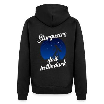 Gaz stellaire, Cosmologie, Astronomie - Jumelles - Veste à capuche bio Premium Unisexe - noir - Dos - Nico (187cm)