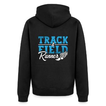 Track And Field Runner Loves Triathlon Sprinting - Unisex Premium Organic Zip Hoodie - black - Back - Nico (187cm)