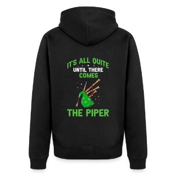 Bagpipes for pipers and Scots - Unisex Premium Organic Zip Hoodie - black - Back - Nico (187cm)