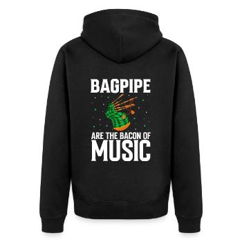 Bagpipes for pipers and Scots - Unisex Premium Organic Zip Hoodie - black - Back - Nico (187cm)