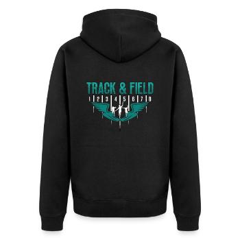 Track And Field Athletic Training Runner Sprinting - Unisex Premium Organic Zip Hoodie - black - Back - Nico (187cm)