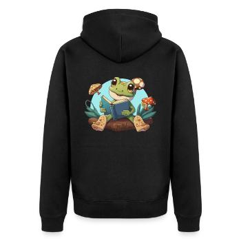 Cottagecore Champignon Esthétique Conservation de la nature - Veste à capuche bio Premium Unisexe - noir - Dos - Nico (187cm)