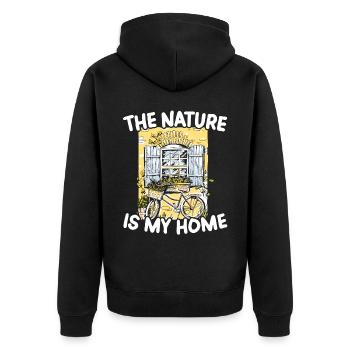 Cottagecore Champignon Esthétique Conservation de la nature - Veste à capuche bio Premium Unisexe - noir - Dos - Nico (187cm)