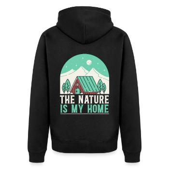 Cottagecore Champignon Esthétique Conservation de la nature - Veste à capuche bio Premium Unisexe - noir - Dos - Nico (187cm)