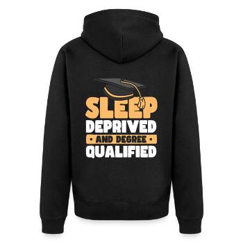 Abschlussjahrgang 2023 - Unisex Premium Bio Zip Hoodie - Schwarz - Hinten - Nico (187cm)