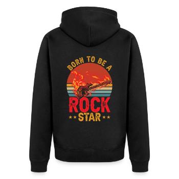 Geboren, um ein zu werden - Unisex Premium Bio Zip Hoodie - Schwarz - Hinten - Nico (187cm)
