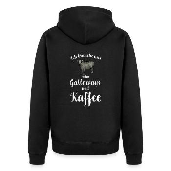 Galloway Rind I Schottland Rinderzucht für - Unisex Premium Bio Zip Hoodie - Schwarz - Hinten - Nico (187cm)