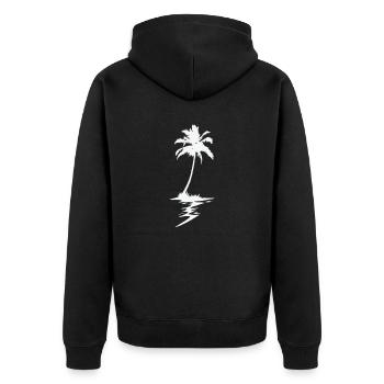 Plage de vacances de palmiers - Veste à capuche bio Premium Unisexe - noir - Dos - Nico (187cm)