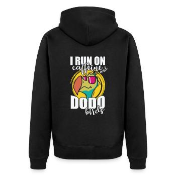 Je cours sur Caffeine et Dodo Birds Tier - Veste à capuche bio Premium Unisexe - noir - Dos - Nico (187cm)