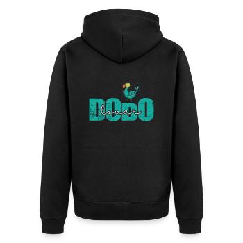 Dodo Lover Vogel aus Mauritius - Unisex Premium Bio Zip Hoodie - Schwarz - Hinten - Nico (187cm)