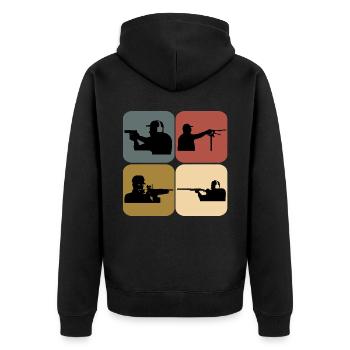Club de tir sportif rétro - Veste à capuche bio Premium Unisexe - noir - Dos - Nico (187cm)