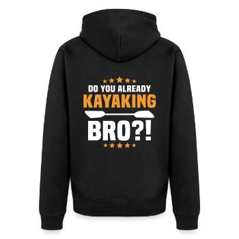 Kayaking Kayaker Kayak - Unisex Premium Organic Zip Hoodie - black - Back - Nico (187cm)