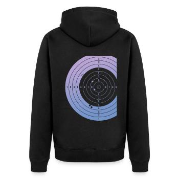Sportschütze Zielscheibe Schützenkönig - Unisex Premium Bio Zip Hoodie - Schwarz - Hinten - Nico (187cm)