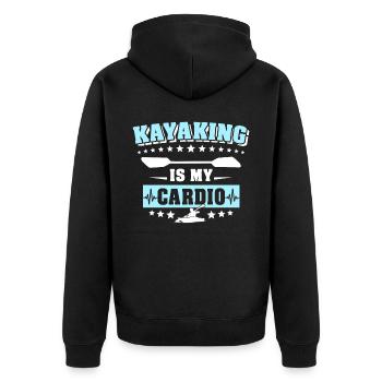 Kayaking Kayaker Kayak - Unisex Premium Organic Zip Hoodie - black - Back - Nico (187cm)