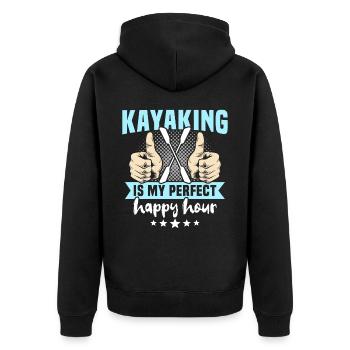Kayaking Kayaker Kayak - Unisex Premium Bio Zip Hoodie - Schwarz - Hinten - Nico (187cm)