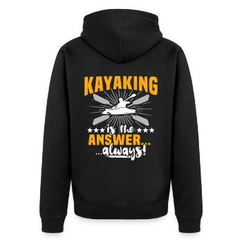 Kayaking Kayaker Kayak - Unisex Premium Organic Zip Hoodie - black - Back - Nico (187cm)