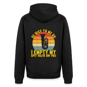 Tuba tuba player - Unisex Premium Organic Zip Hoodie - black - Back - Nico (187cm)