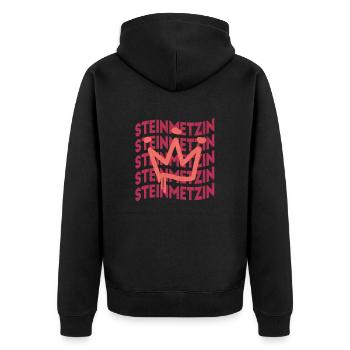 Handwerker Steinmetz Berufsbezeichnung Steinmetzin - Unisex Premium Bio Zip Hoodie - Schwarz - Hinten - Nico (187cm)