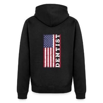 Dentiste patriotique américain - Veste à capuche bio Premium Unisexe - noir - Dos - Nico (187cm)