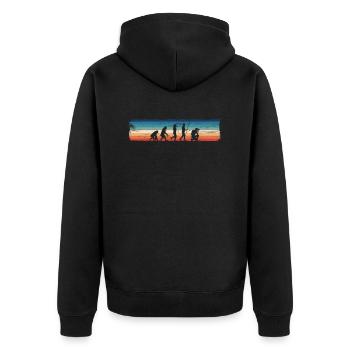 Evolution of the photographer — - Unisex Premium Organic Zip Hoodie - black - Back - Nico (187cm)