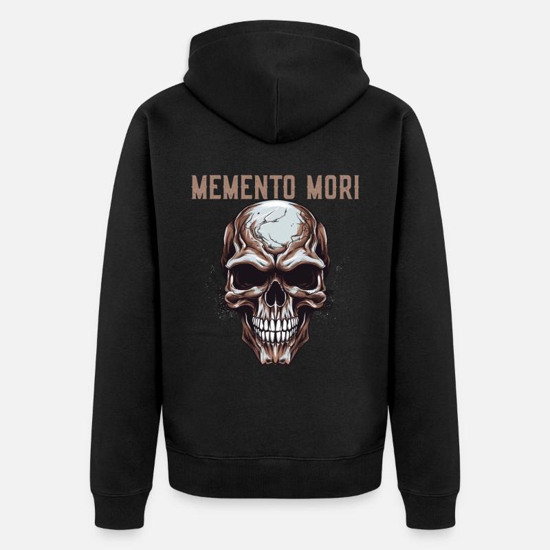 Memento Mori - Unisex Premium Organic Zip Hoodie - black