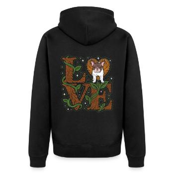Amour bouledogue français - Veste à capuche bio Premium Unisexe - noir - Dos - Nico (187cm)