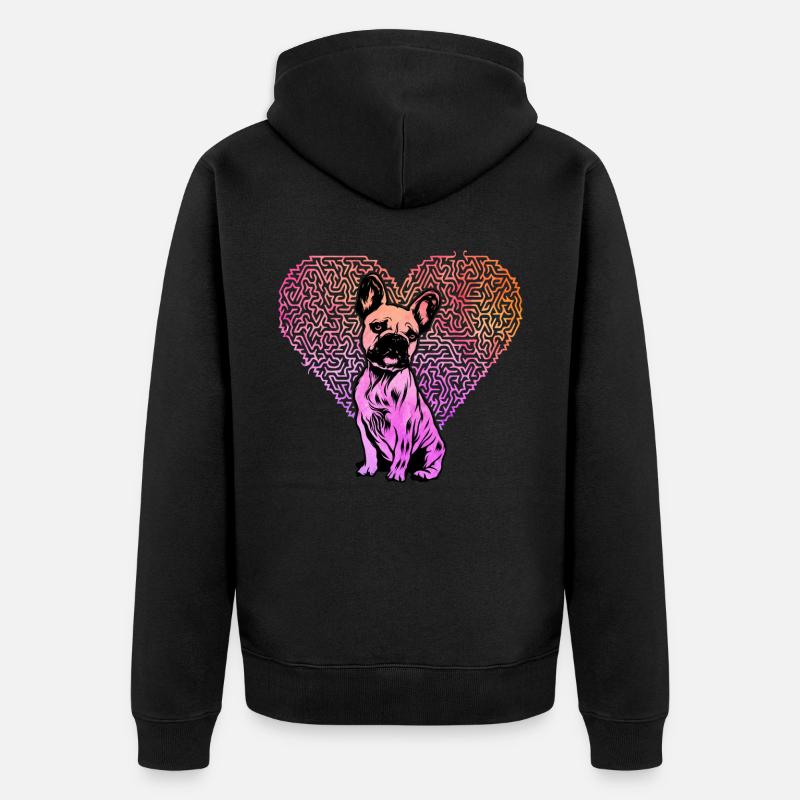 Bouledogue français - Veste à capuche bio Premium Unisexe - noir