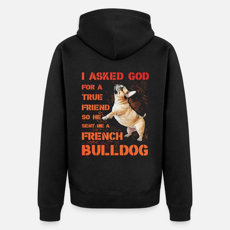 Bouledogue français - Veste à capuche bio Premium Unisexe - noir