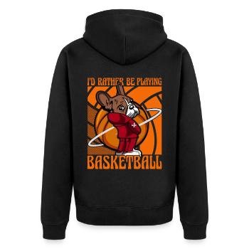 Je préfère jouer au basketball French Bulldog - Veste à capuche bio Premium Unisexe - noir - Dos - Nico (187cm)