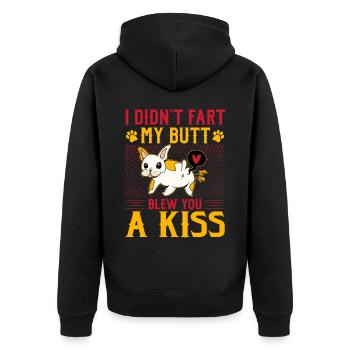 I didn't fart my ass blew a kiss French Bulldog - Unisex Premium Organic Zip Hoodie - black - Back - Nico (187cm)
