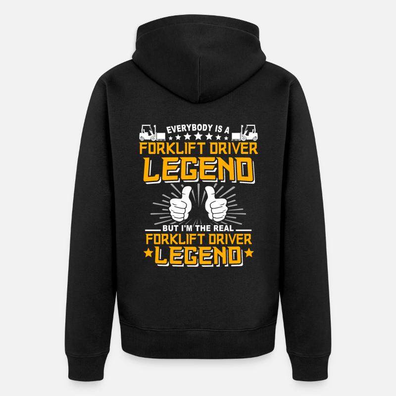 Staplerfahrer Gabelstapler Stapler - Unisex Premium Bio Zip Hoodie - Schwarz