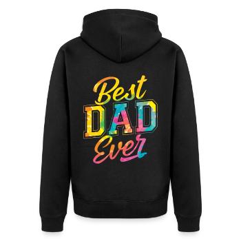 Best Dad Ever - Unisex Premium Organic Zip Hoodie - black - Back - Nico (187cm)