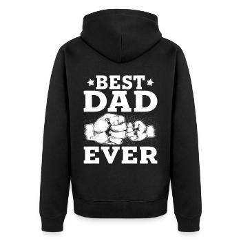Best Dad Ever - Unisex Premium Organic Zip Hoodie - black - Back - Nico (187cm)