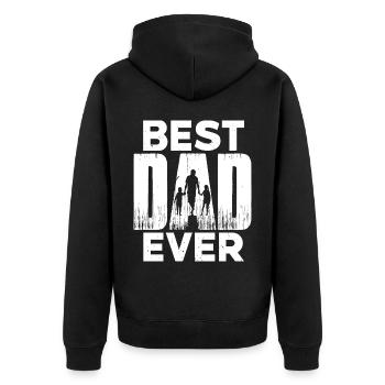 Meilleur papa de tous les temps - Veste à capuche bio Premium Unisexe - noir - Dos - Nico (187cm)