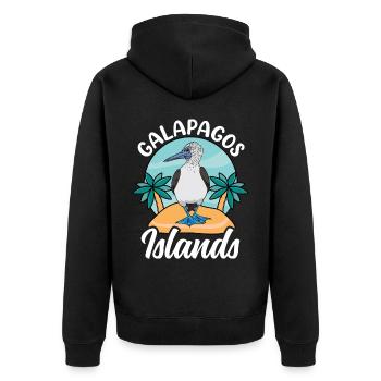 Galapagos Islands - Unisex Premium Organic Zip Hoodie - black - Back - Nico (187cm)