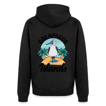 Galapagos Islands - Unisex Premium Organic Zip Hoodie - black - Back - Nico (187cm)