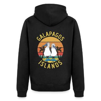 Galapagos Islands - Unisex Premium Organic Zip Hoodie - black - Back - Nico (187cm)