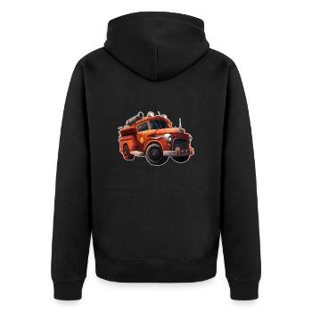Fire engine fire brigade - Unisex Premium Organic Zip Hoodie - black - Back - Nico (187cm)