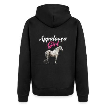 Cheval équestre Appaloosa - Veste à capuche bio Premium Unisexe - noir - Dos - Nico (187cm)