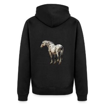 Cheval équestre Appaloosa - Veste à capuche bio Premium Unisexe - noir - Dos - Nico (187cm)