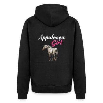 Cheval équestre Appaloosa - Veste à capuche bio Premium Unisexe - noir - Dos - Nico (187cm)