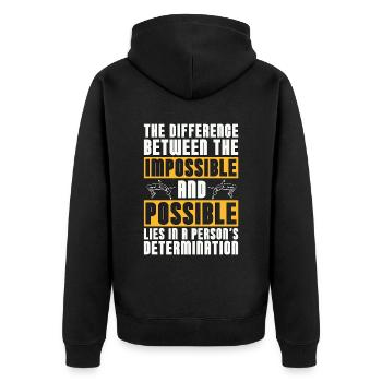 High Jump The Difference Between The Pole Vaulting - Unisex Premium Bio Zip Hoodie - Schwarz - Hinten - Nico (187cm)
