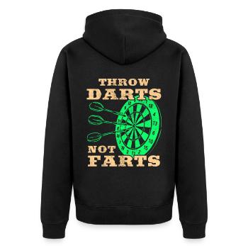 Darts Sports Club, Dartboard, Arrow Sport Darts - Unisex Premium Organic Zip Hoodie - black - Back - Nico (187cm)