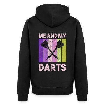 Darts Sports Club, Dartboard, Arrow Sport Darts - Unisex Premium Organic Zip Hoodie - black - Back - Nico (187cm)