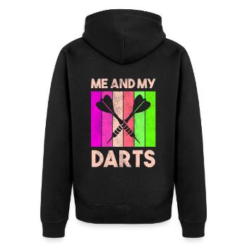Club de sport de fléchettes, jeu de fléchettes, fléchettes sportives Arrow - Veste à capuche bio Premium Unisexe - noir - Dos - Nico (187cm)